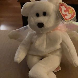 Halo Angel TY Beanie Baby Brown Nose RARE Retired.